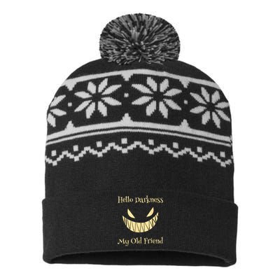 Halloween Hello Darkness My Old Friend USA-Made Snowflake Beanie