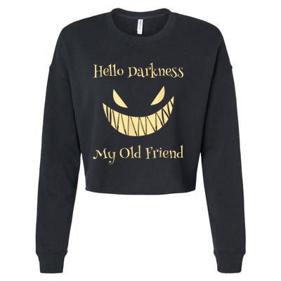 Halloween Hello Darkness My Old Friend Cropped Pullover Crew