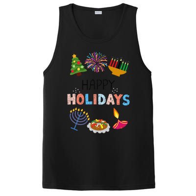 Happy Holidays Diwali Kwanzaa Hanukkah Christmas PosiCharge Competitor Tank