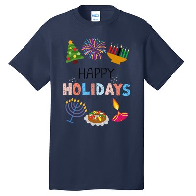 Happy Holidays Diwali Kwanzaa Hanukkah Christmas Tall T-Shirt