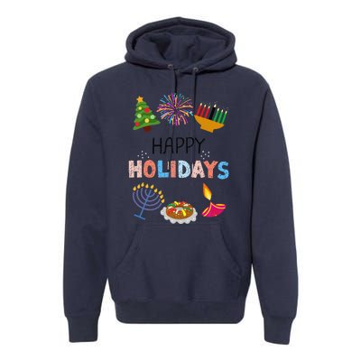 Happy Holidays Diwali Kwanzaa Hanukkah Christmas Premium Hoodie