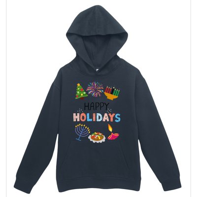 Happy Holidays Diwali Kwanzaa Hanukkah Christmas Urban Pullover Hoodie