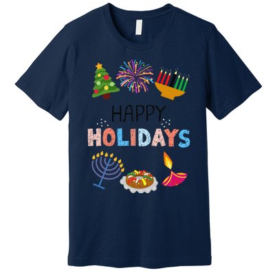 Happy Holidays Diwali Kwanzaa Hanukkah Christmas Premium T-Shirt