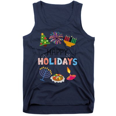 Happy Holidays Diwali Kwanzaa Hanukkah Christmas Tank Top