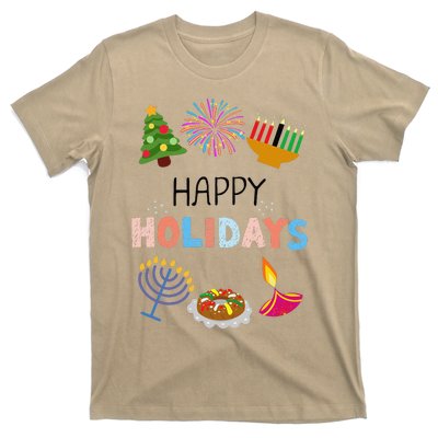 Happy Holidays Diwali Kwanzaa Hanukkah Christmas T-Shirt