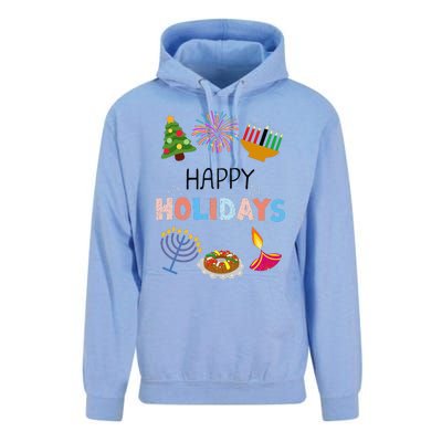 Happy Holidays Diwali Kwanzaa Hanukkah Christmas Unisex Surf Hoodie