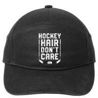 Hockey Hair Don't Care Women Girls Ice Puck Player TShirt 7-Panel Snapback Hat