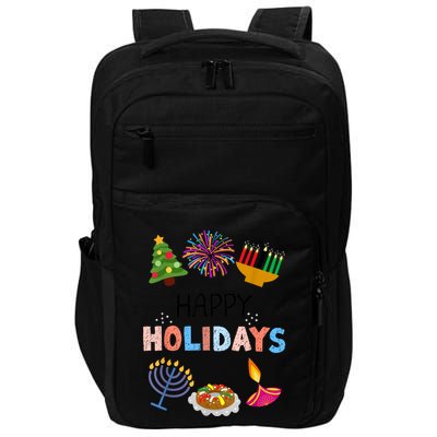 Happy Holidays Diwali Kwanzaa Hanukkah Christmas Impact Tech Backpack