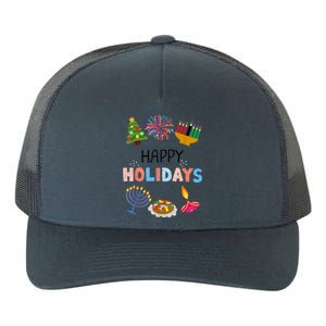 Happy Holidays Diwali Kwanzaa Hanukkah Christmas Yupoong Adult 5-Panel Trucker Hat