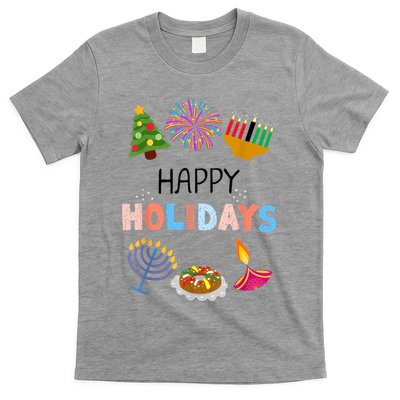 Happy Holidays Diwali Kwanzaa Hanukkah Christmas T-Shirt