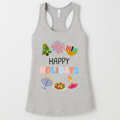 Happy Holidays Diwali Kwanzaa Hanukkah Christmas Womens Tank Top