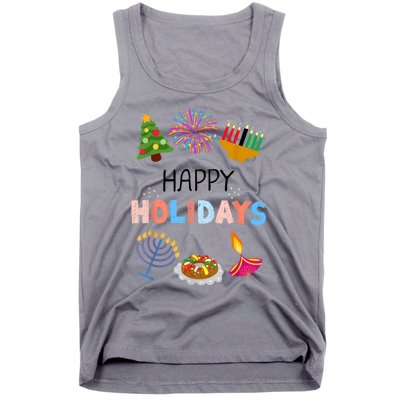 Happy Holidays Diwali Kwanzaa Hanukkah Christmas Tank Top