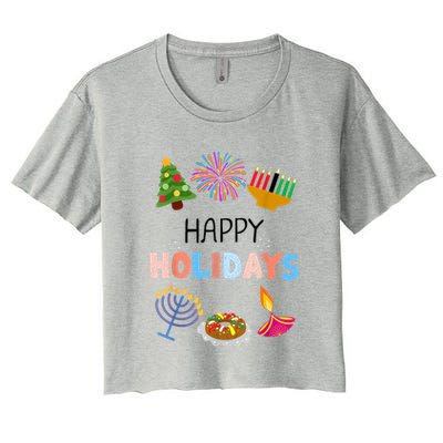 Happy Holidays Diwali Kwanzaa Hanukkah Christmas Crop Top