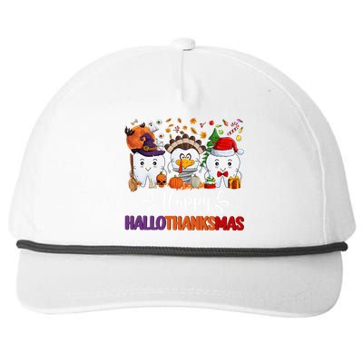 Happy Hallothanksmas Dental Boo Crew Dentist Assistant Gift Snapback Five-Panel Rope Hat