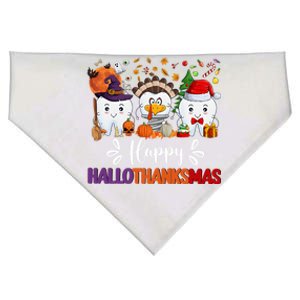 Happy Hallothanksmas Dental Boo Crew Dentist Assistant Gift USA-Made Doggie Bandana