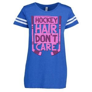 Hockey Hair Dont Care Funny Ice Hockey Lover Designs Meaningful Gift Enza Ladies Jersey Football T-Shirt