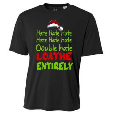 Hate Hate Double Hate Loathe Entirely Funny Christmas Santa Cooling Performance Crew T-Shirt