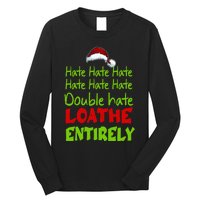 Hate Hate Double Hate Loathe Entirely Funny Christmas Santa Long Sleeve Shirt