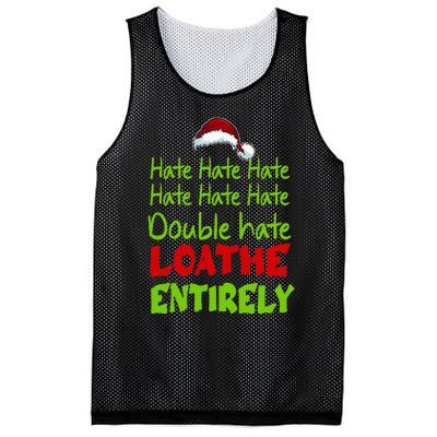 Hate Hate Double Hate Loathe Entirely Funny Christmas Santa Mesh Reversible Basketball Jersey Tank