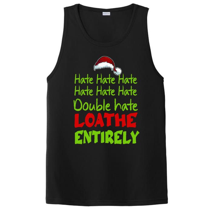 Hate Hate Double Hate Loathe Entirely Funny Christmas Santa PosiCharge Competitor Tank