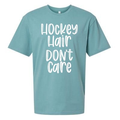 Hockey Hair Dont Care Hockey Player Gift Sueded Cloud Jersey T-Shirt