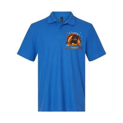 Happy Hallothanksmas Dachshund Halloween Thanksgiving Xmas Funny Gift Softstyle Adult Sport Polo