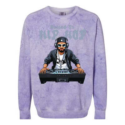 Hip Hop Dj 50th Anniversary Raised On Hip Hop Colorblast Crewneck Sweatshirt