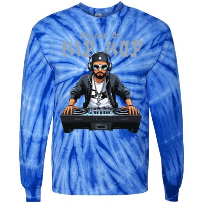 Hip Hop Dj 50th Anniversary Raised On Hip Hop Tie-Dye Long Sleeve Shirt