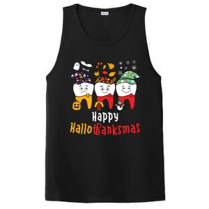 Happy Hallothanksmas Dental Halloween Thanksgiving Christmas PosiCharge Competitor Tank