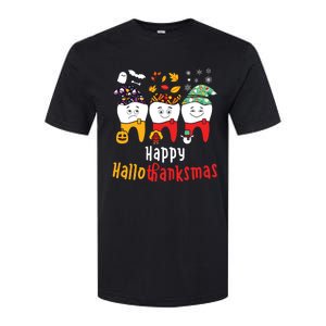 Happy Hallothanksmas Dental Halloween Thanksgiving Christmas Softstyle CVC T-Shirt