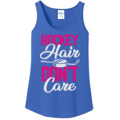 Hockey Hair Dont Care Design Ice Hockey Gift Ladies Essential Tank