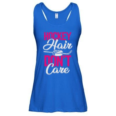 Hockey Hair Dont Care Design Ice Hockey Gift Ladies Essential Flowy Tank