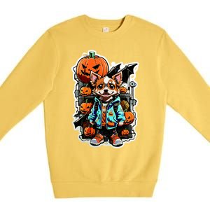 Hip Halloween Dog Premium Crewneck Sweatshirt