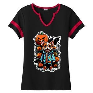 Hip Halloween Dog Ladies Halftime Notch Neck Tee