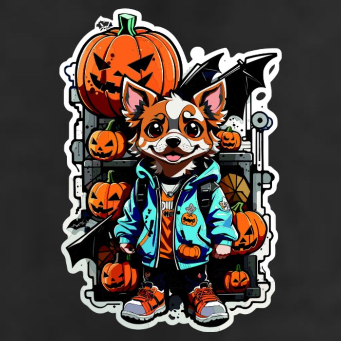 Hip Halloween Dog 7 Panel Mesh Trucker Snapback Hat