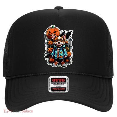 Hip Halloween Dog High Crown Mesh Back Trucker Hat