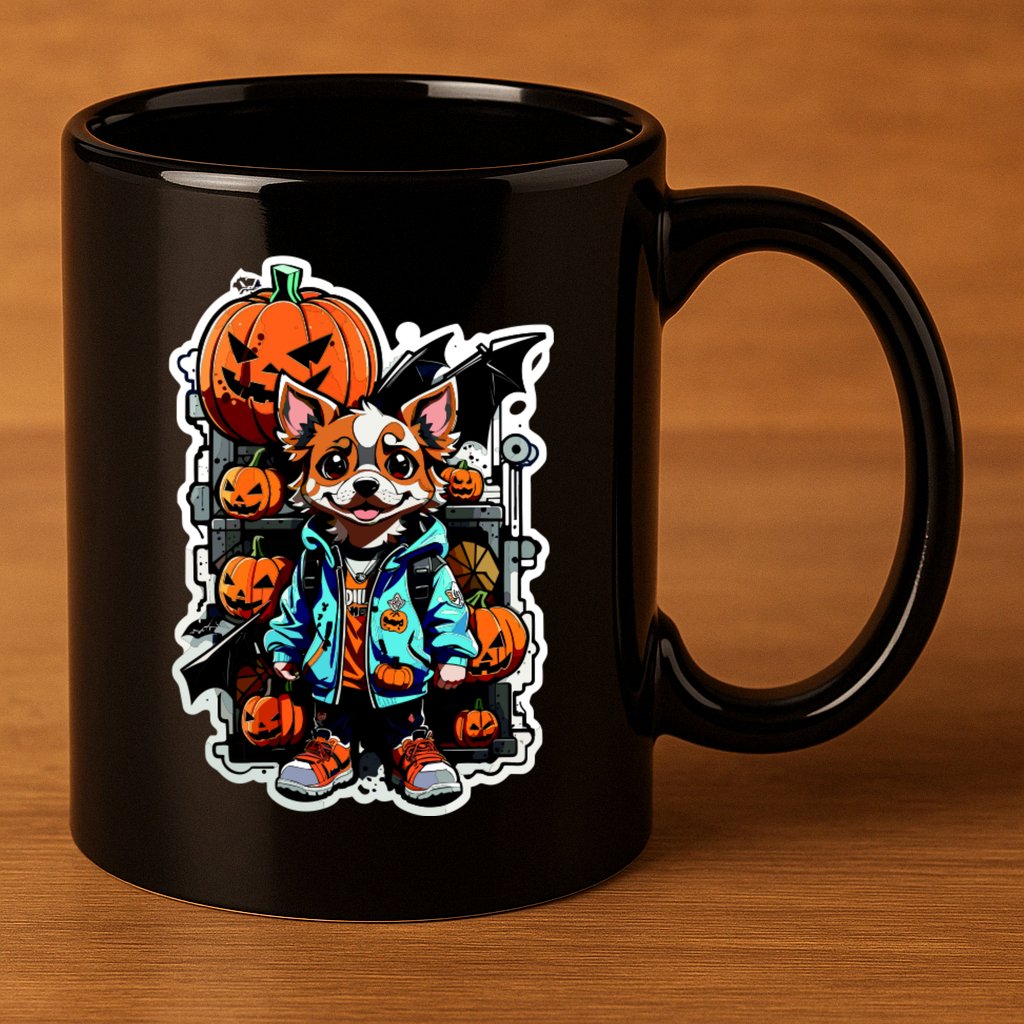 Hip Halloween Dog 11oz C Handle Ceramic Mug