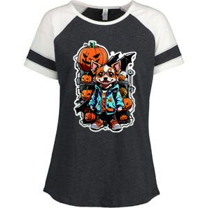 Hip Halloween Dog Enza Ladies Jersey Colorblock Tee