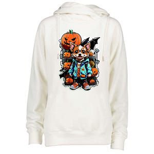 Hip Halloween Dog Womens Funnel Neck Pullover Hood