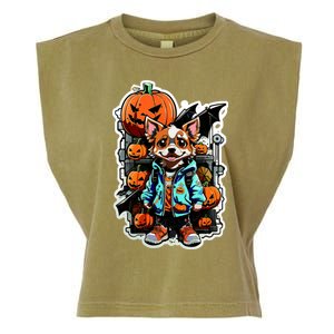 Hip Halloween Dog Garment-Dyed Women's Muscle Tee