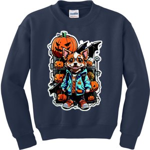 Hip Halloween Dog Kids Sweatshirt