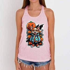 Hip Halloween Dog Women's Knotted Racerback Tank