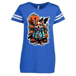 Hip Halloween Dog Enza Ladies Jersey Football T-Shirt