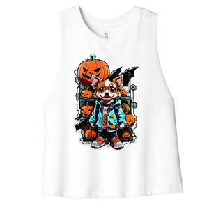 Hip Halloween Dog Women's Racerback Cropped Tank