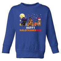 Happy Hallothanksmas Dachshund Dog Lover Halloween Christmas Great Gift Toddler Sweatshirt