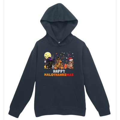 Happy Hallothanksmas Dachshund Dog Lover Halloween Christmas Great Gift Urban Pullover Hoodie