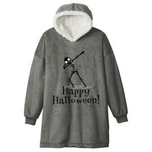 Happy Halloween Dabbing Skeleton Dab Ghost Pumpkin Spooky Cute Gift Hooded Wearable Blanket