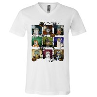 Happy Halloween Dog Family Matching Funny Dog Lover V-Neck T-Shirt