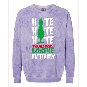 Hate Hate Double Hate Loathe Entirely Funny Christmas Colorblast Crewneck Sweatshirt