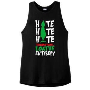 Hate Hate Double Hate Loathe Entirely Funny Christmas Ladies PosiCharge Tri-Blend Wicking Tank